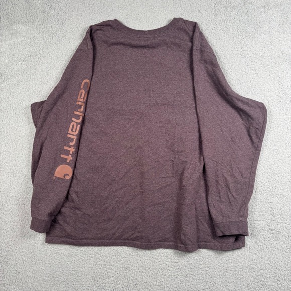Carhartt Women's 3X Loose Fit Heavyweight Long Sleeve Logo T-Shirt Purple - Picture 7 of 7